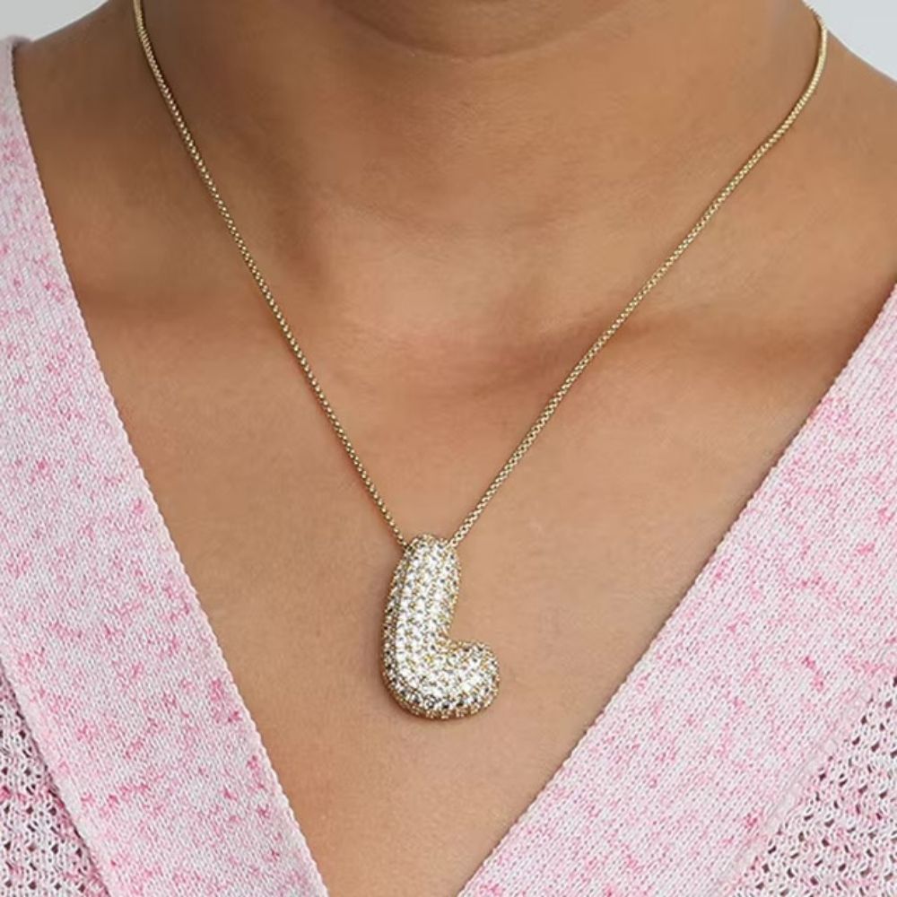 Collier Lettre L Bubble