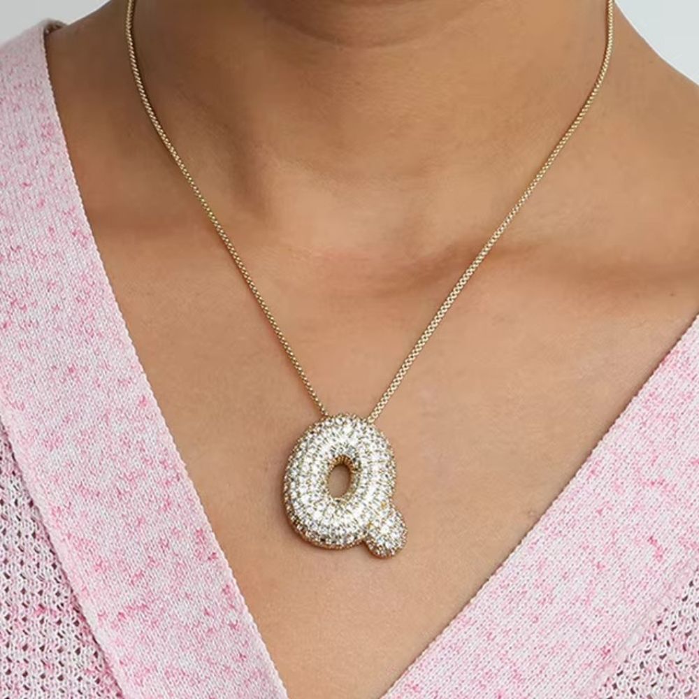 Collier Lettre Q Bubble