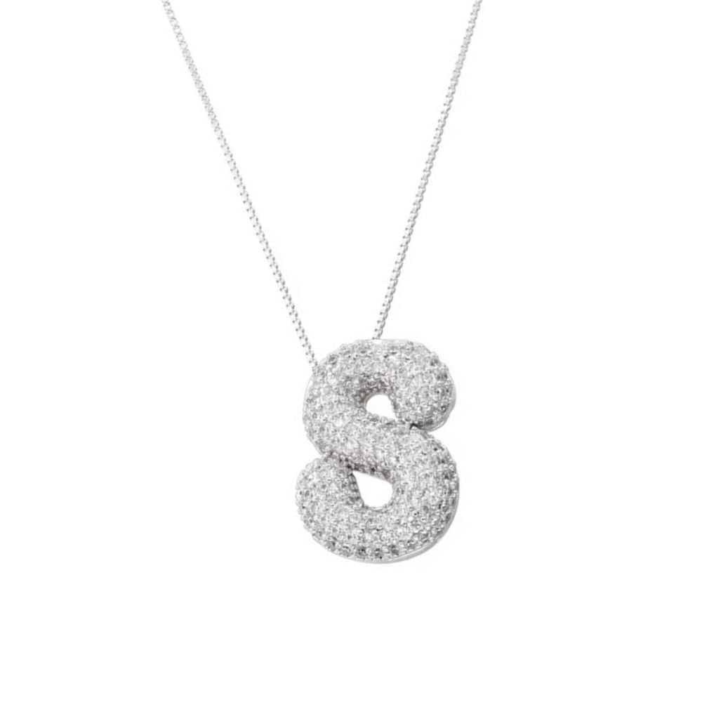 Collier Lettre S Bubble strass