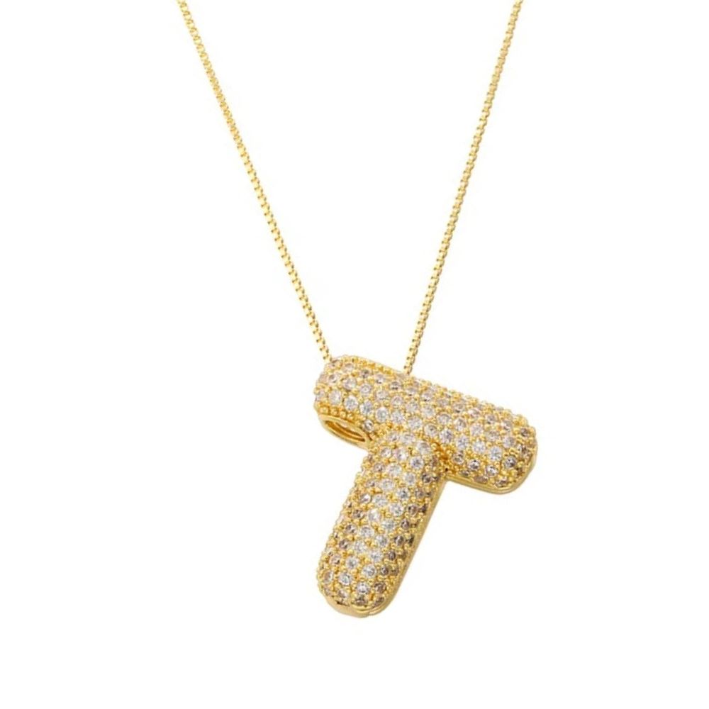 Collier Lettre T Bubble