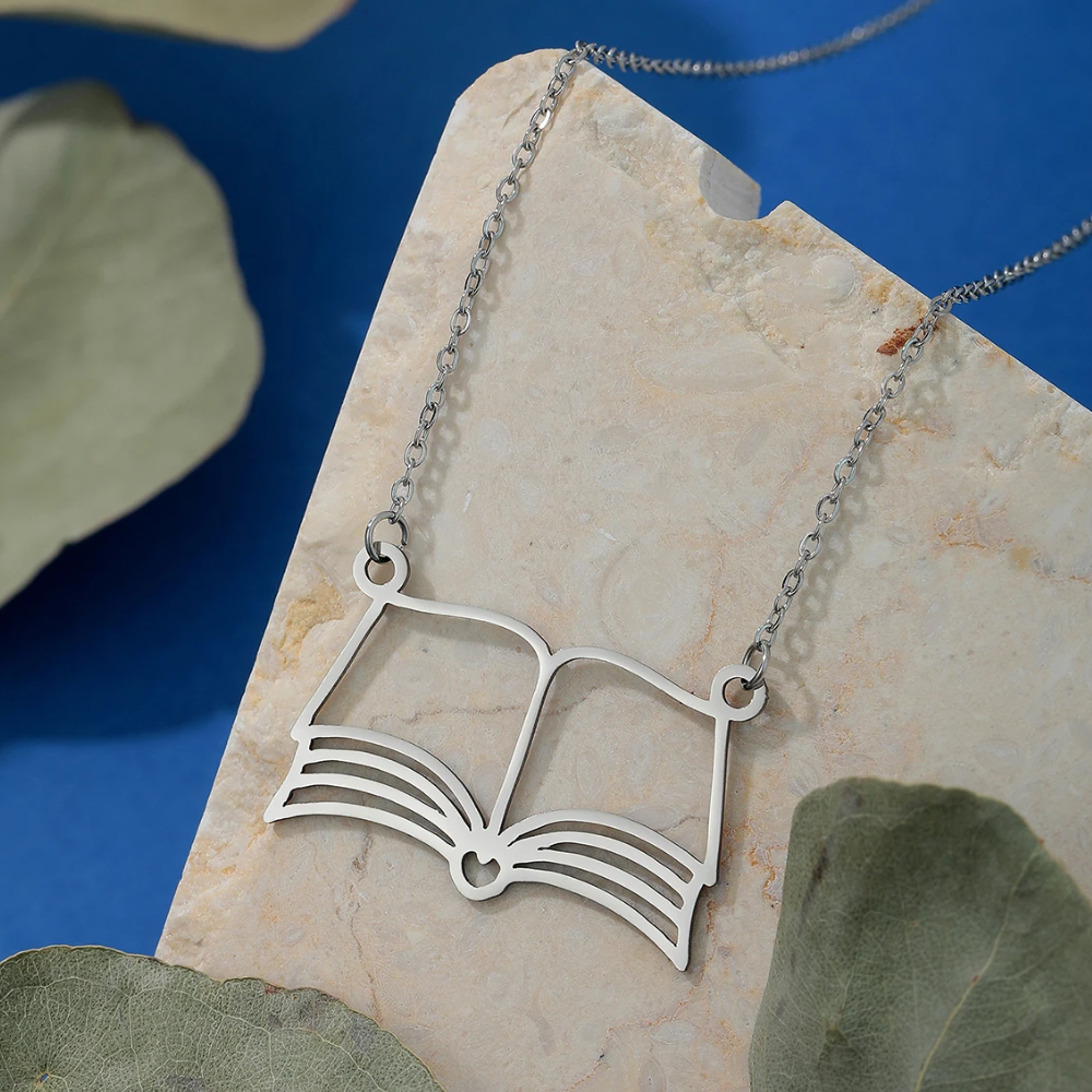 Collier Livre Ouvert Argent