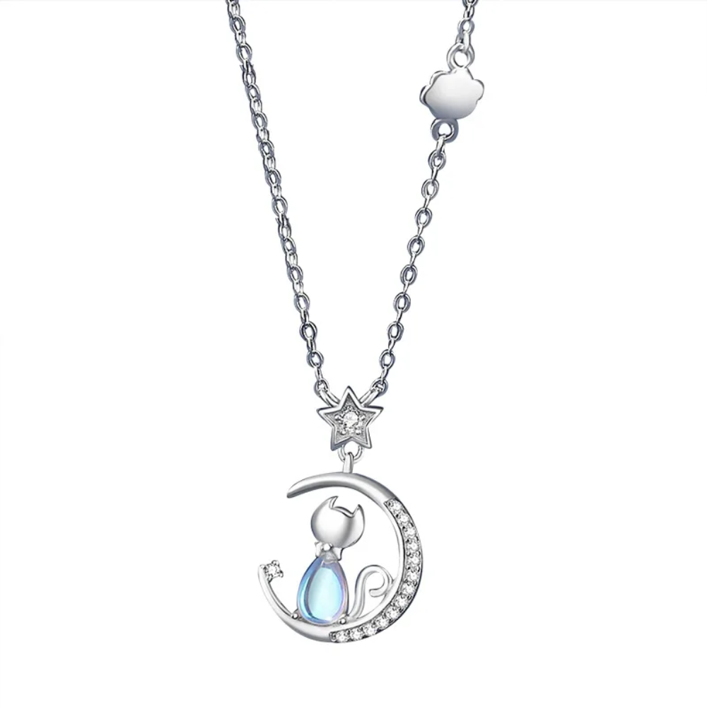 Collier Lune Étoile et Chat