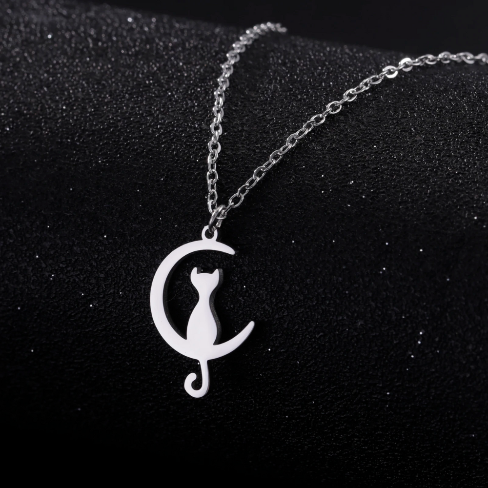 Collier Chat argent