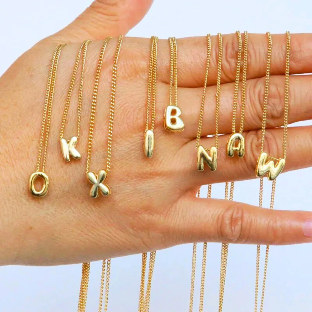 Collier Mini Lettre D Bubble pas cher