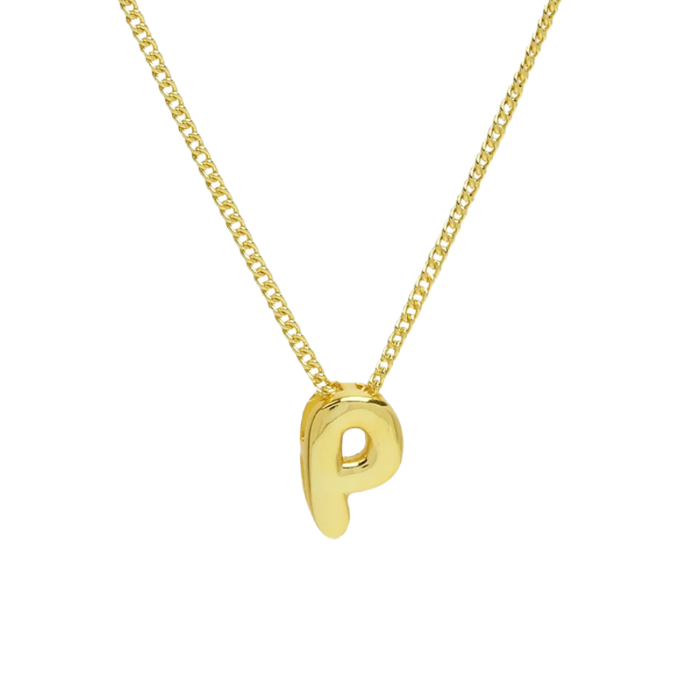 Collier Mini Lettre P Bubble