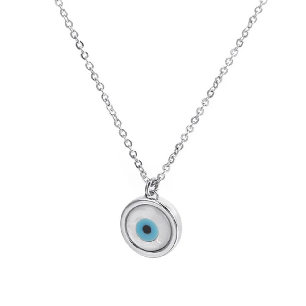 Collier Œil Protecteur Rond Nacre