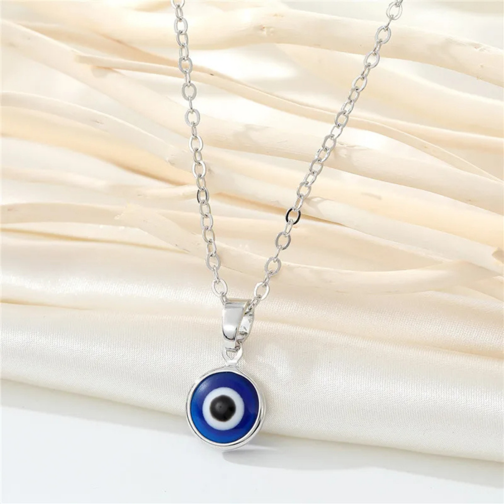 Collier Œil Bleu Nuit Argent