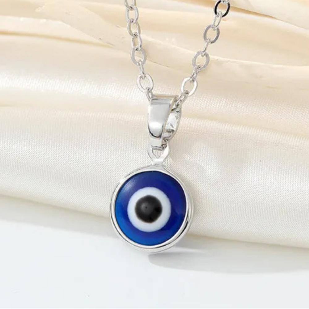 Collier Œil Bleu Nuit Argent