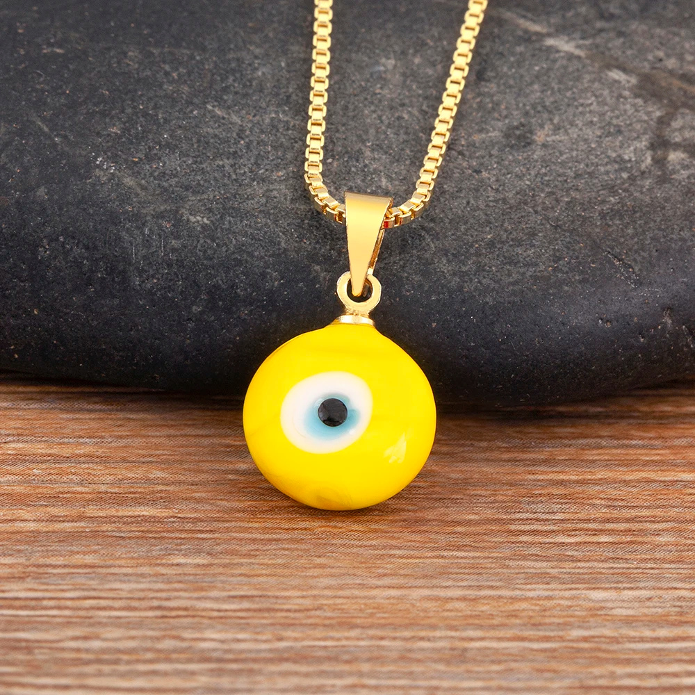 Collier Œil Turc Jaune