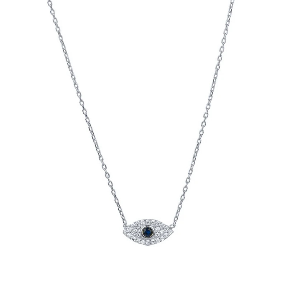 Collier Œil Turc Strass Argent