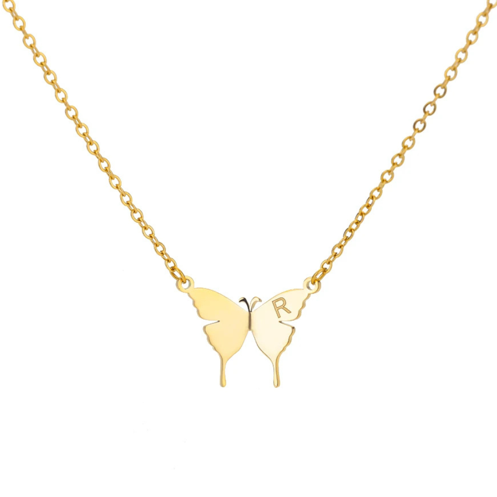 Collier Papillon Initiale R