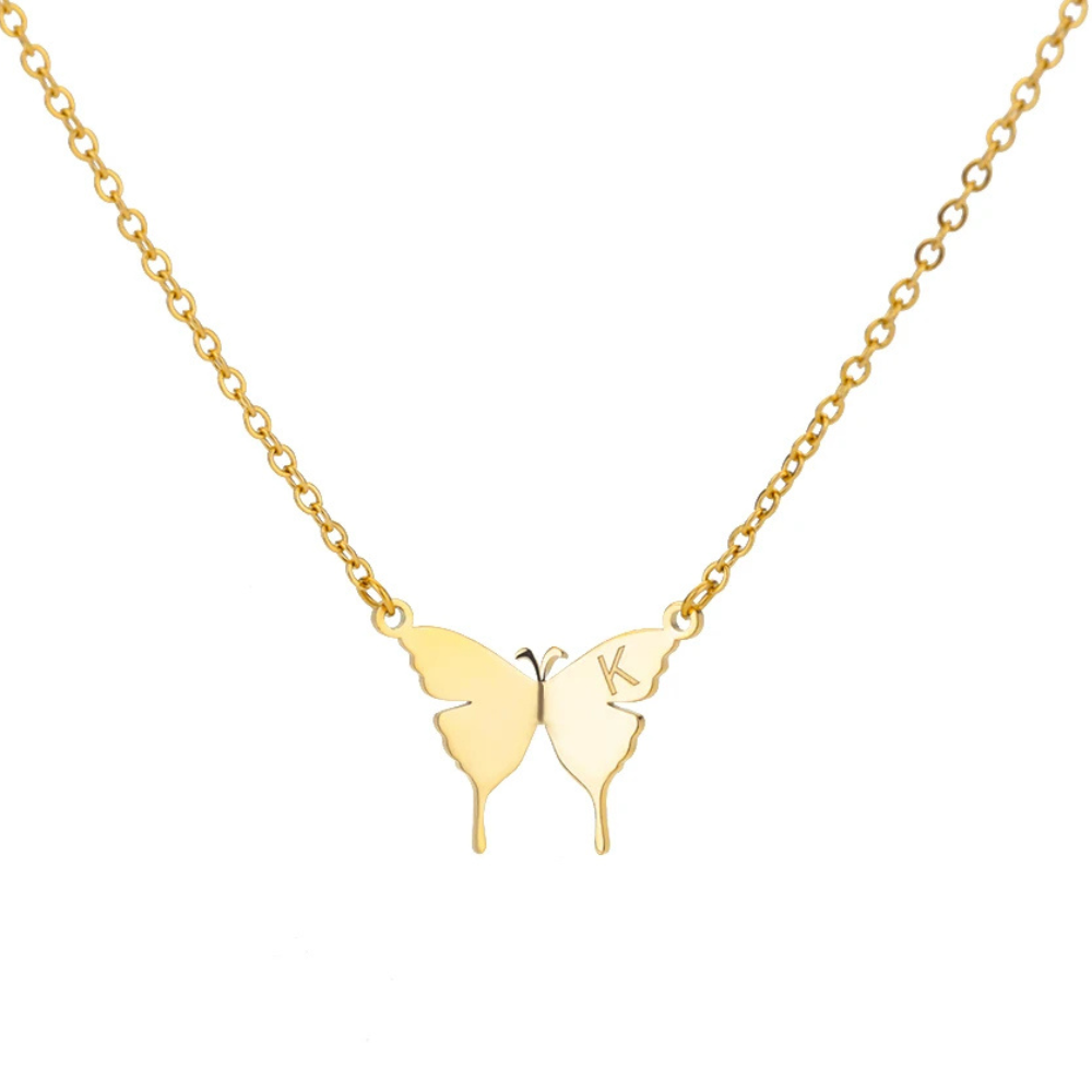 Collier Papillon Initiale K