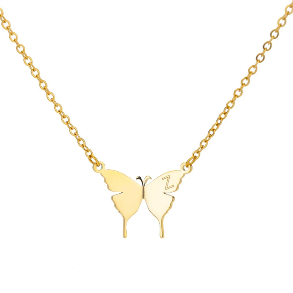 Collier Papillon Initiale