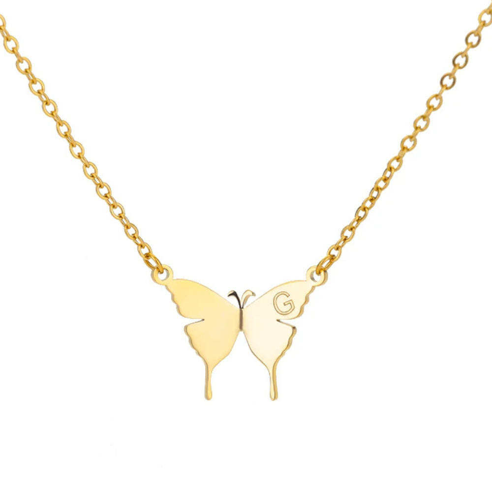 Collier Papillon Initiale G