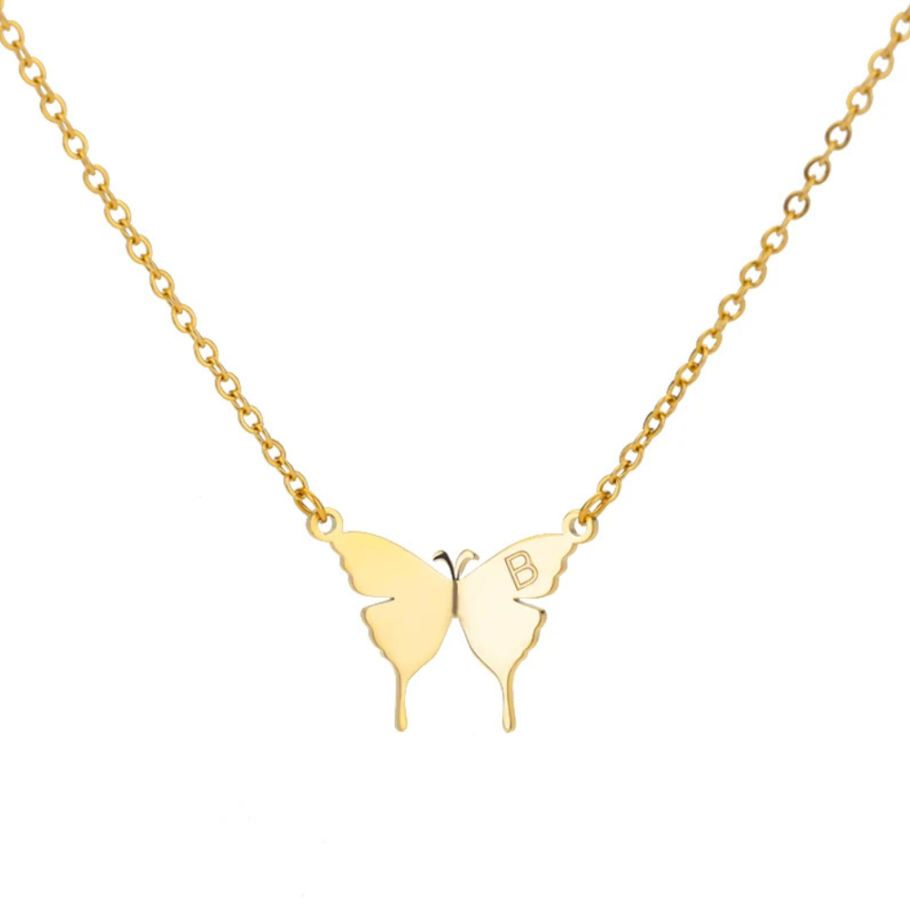 Collier Papillon Initiale B