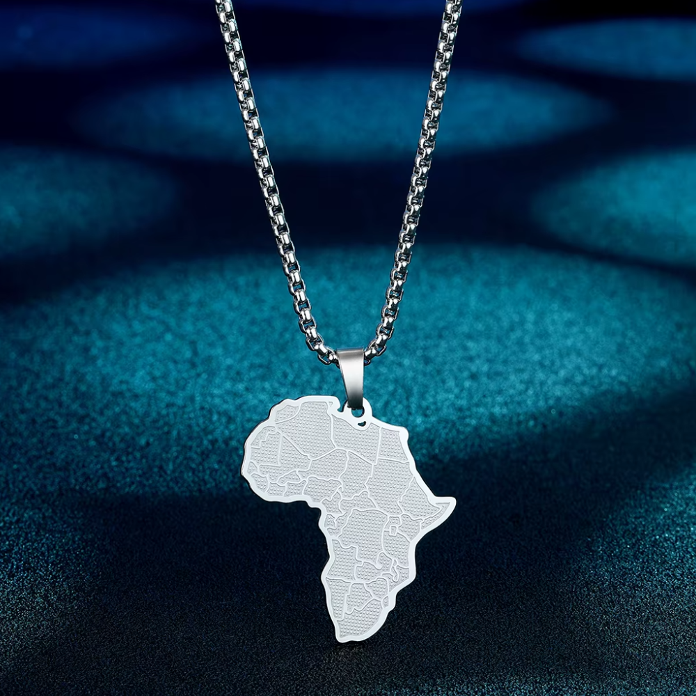 Collier Pendentif Afrique Argent