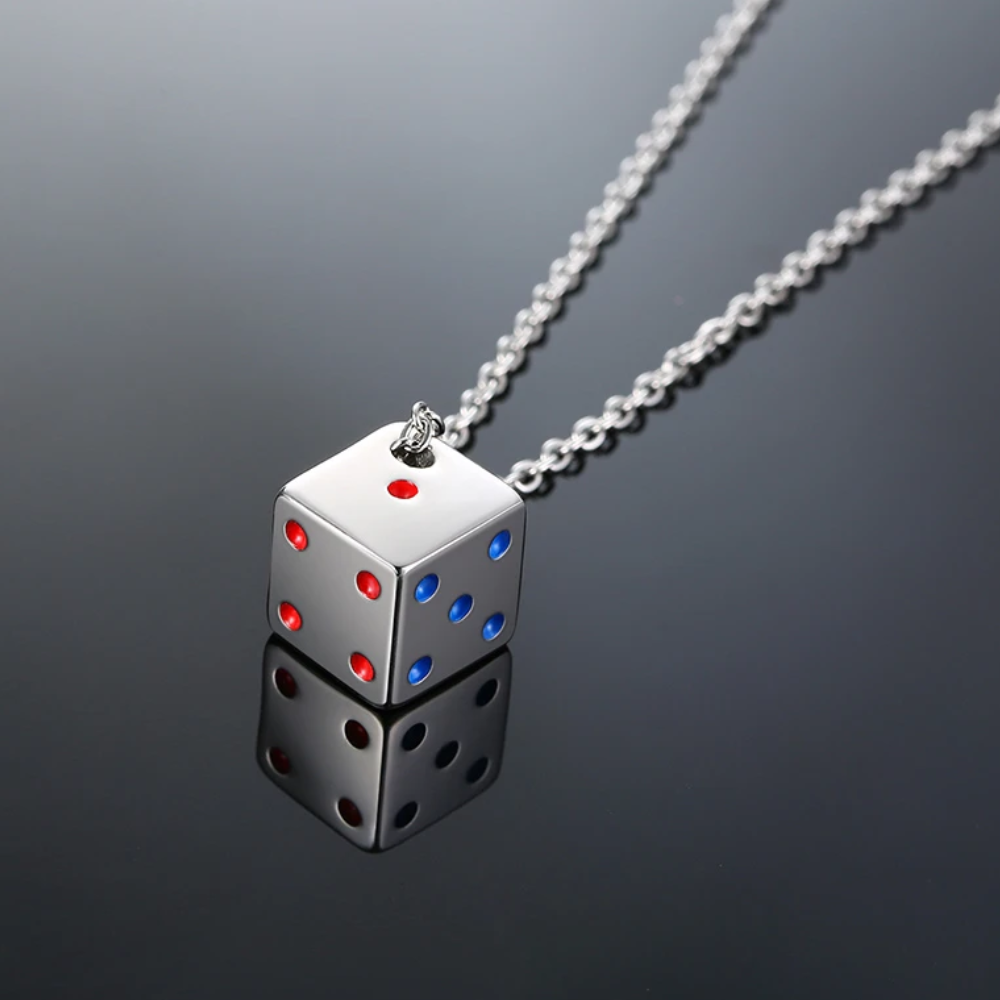 Collier Pendentif Dé Métal