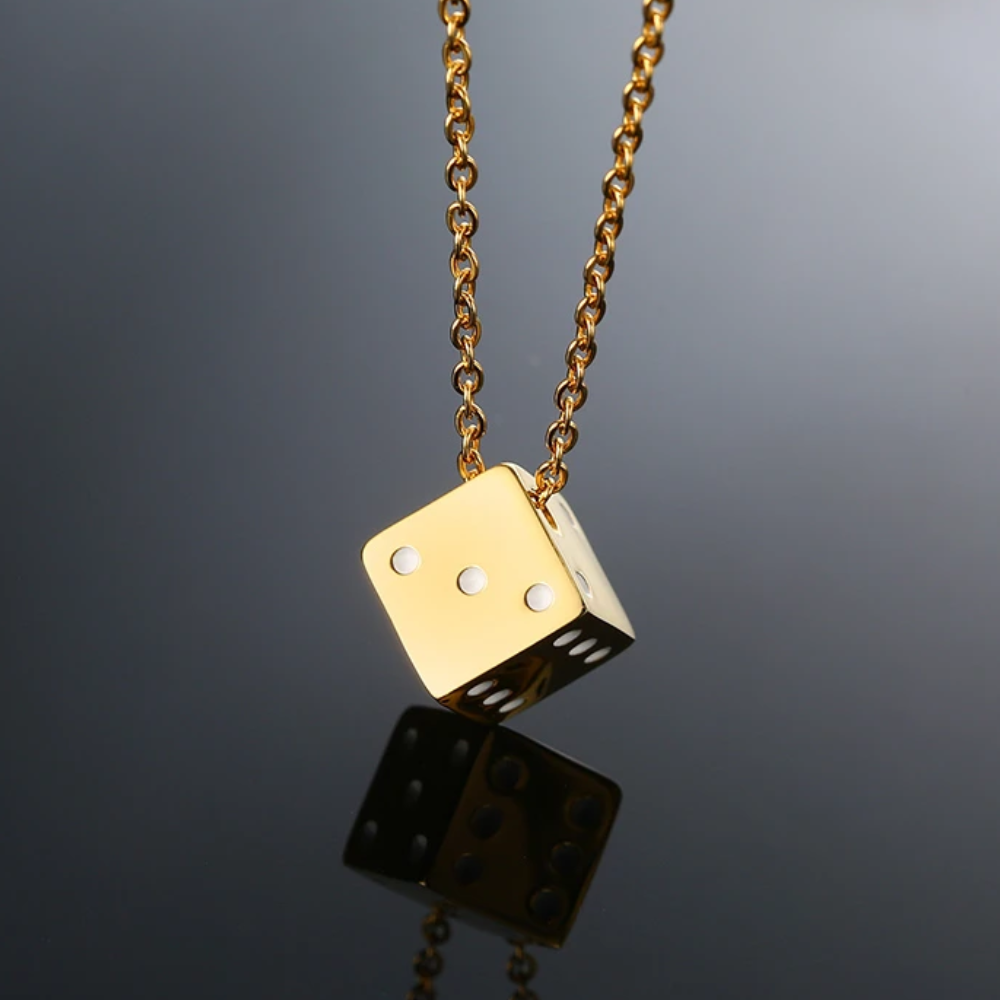 Collier Pendentif Dé Acier Inoxydable