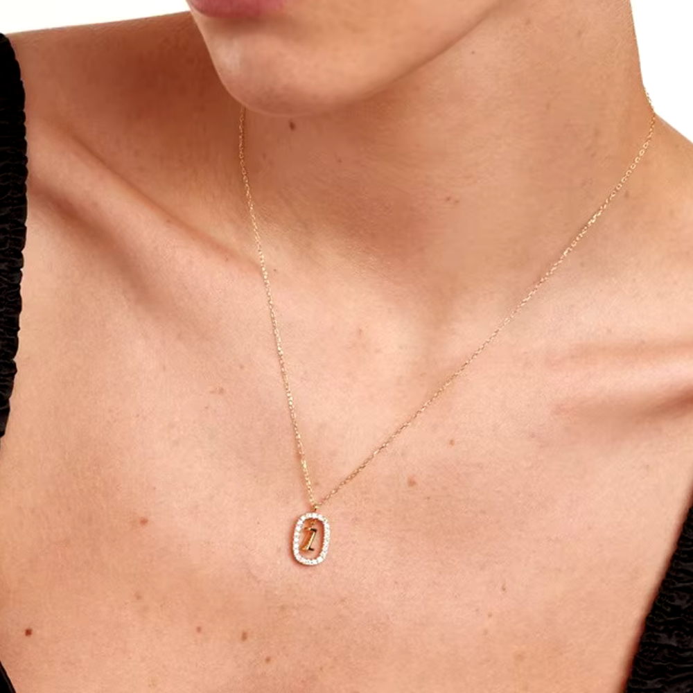 Collier Initiale N Ovale pas cher