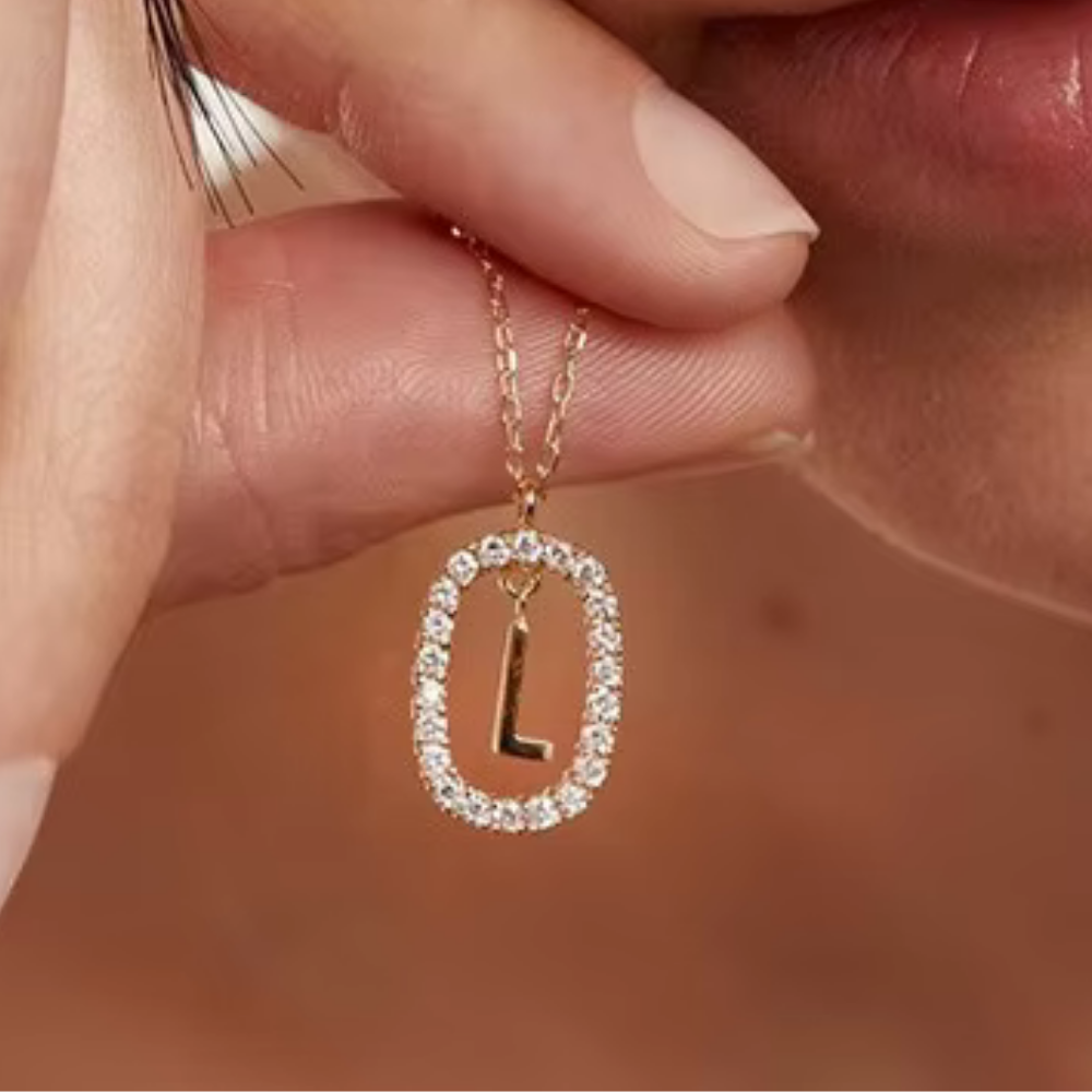 Collier Initiale N Ovale