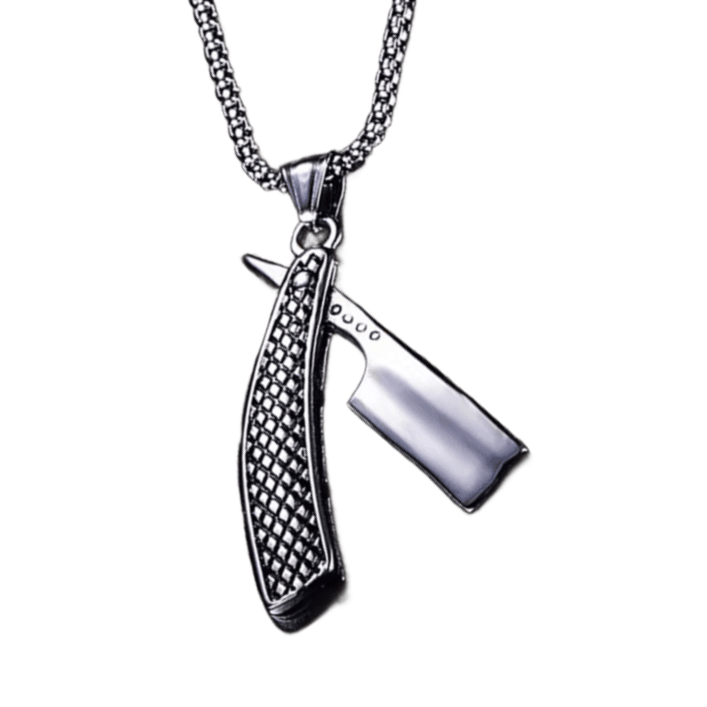 Collier Pendentif Rasoir Barbeur