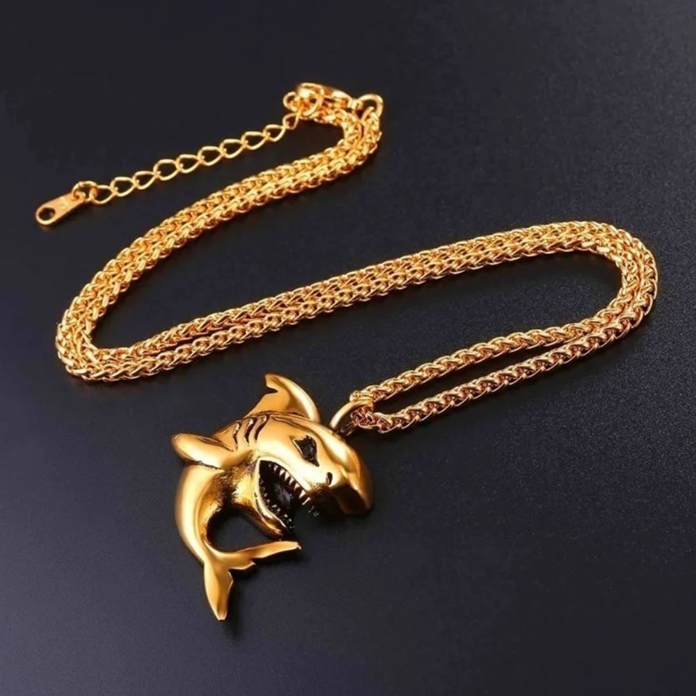 Collier Pendentif Requin Or