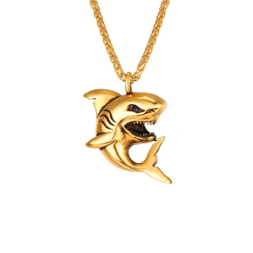 Collier Pendentif Requin Or