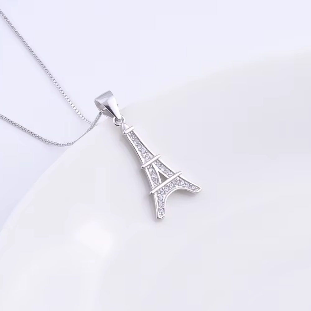 Collier Pendentif Tour Eiffel Argent Sterling