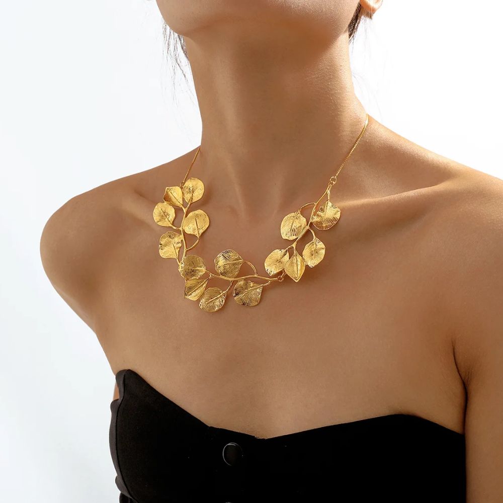 Collier Fleurs Or