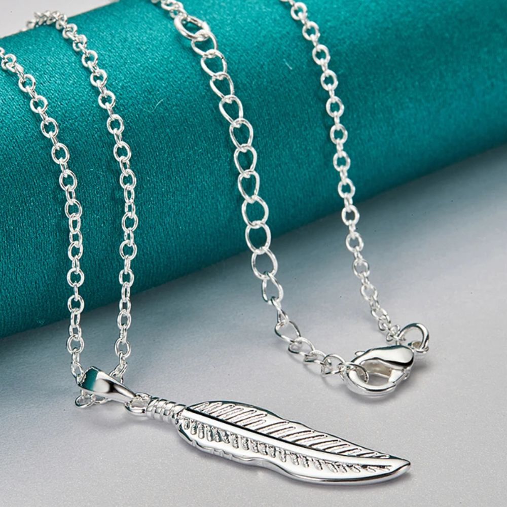 Collier Plume Argent Sterling