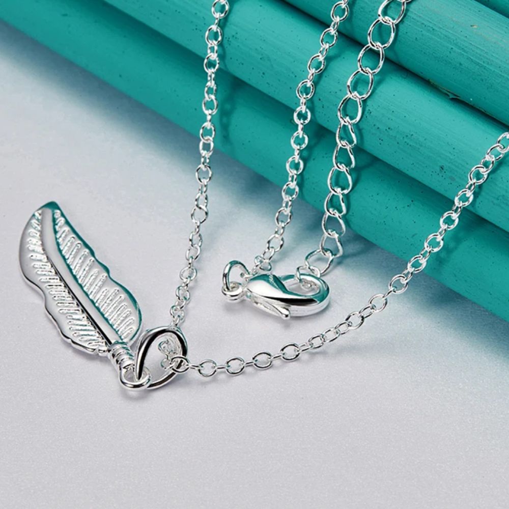 Collier Plume Argent 