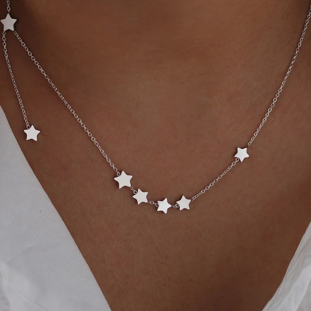 Collier Plusieurs Étoile Argent