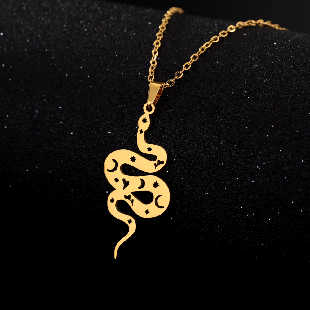 Collier Serpent Femme Acier Or