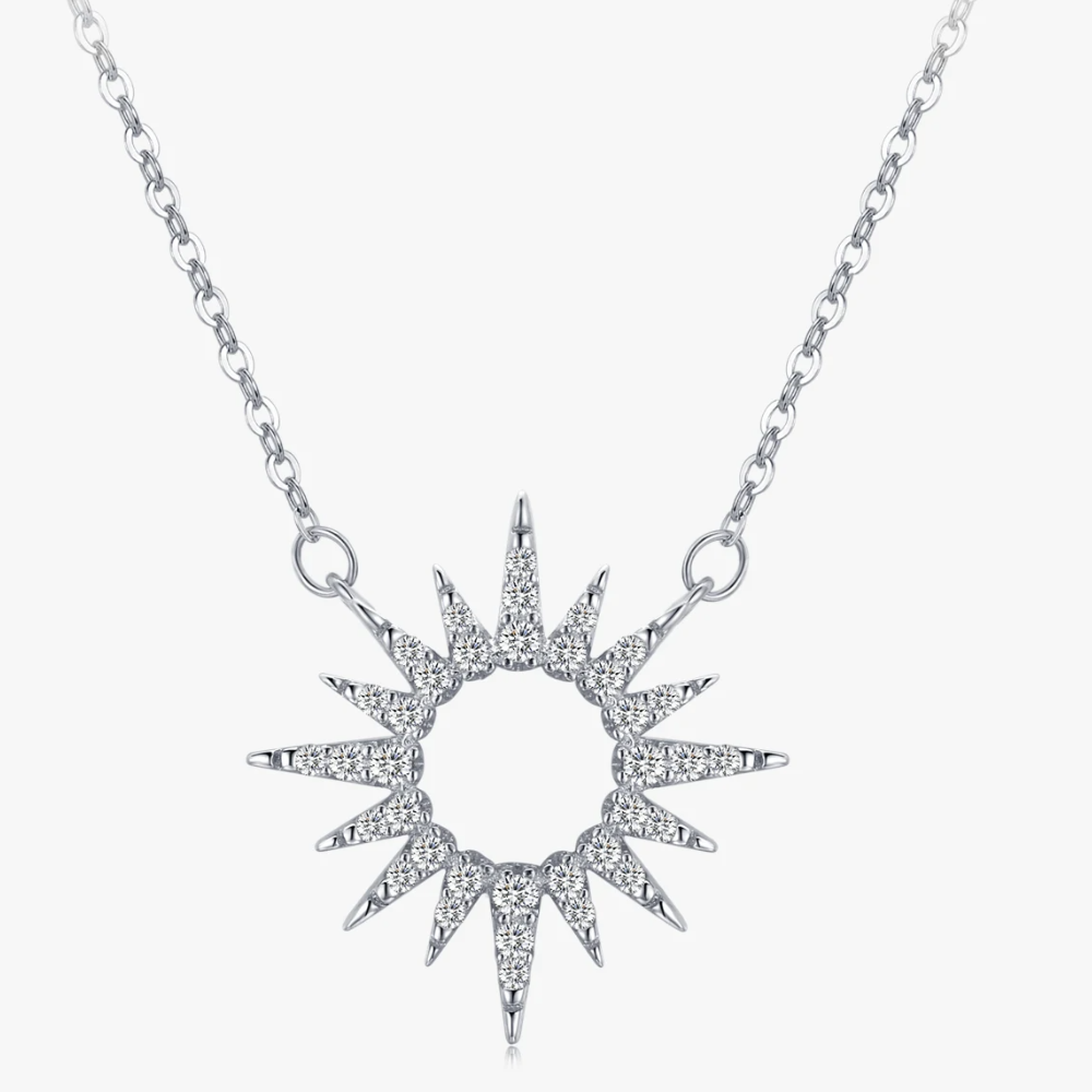 Collier Soleil Argent Brillant