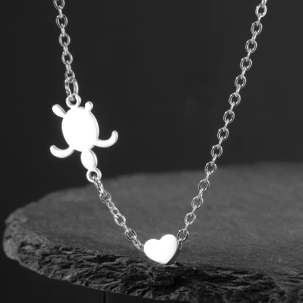 Collier Tortue et Cœur Argent