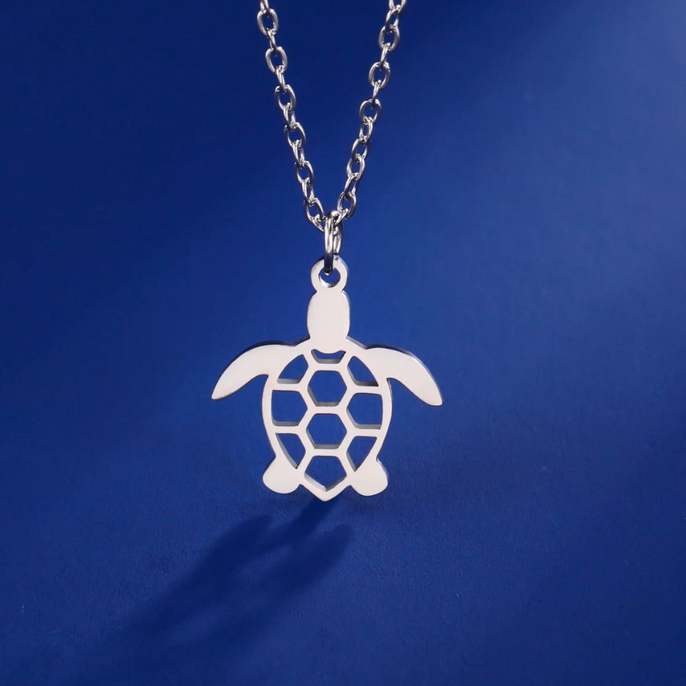 Collier Tortue Métal Or