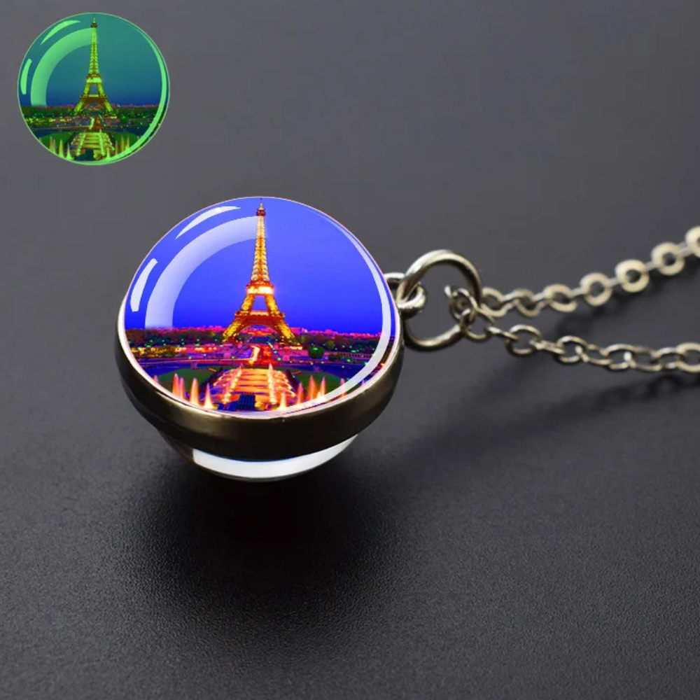 Collier Tour Eiffel Lumineux Métal