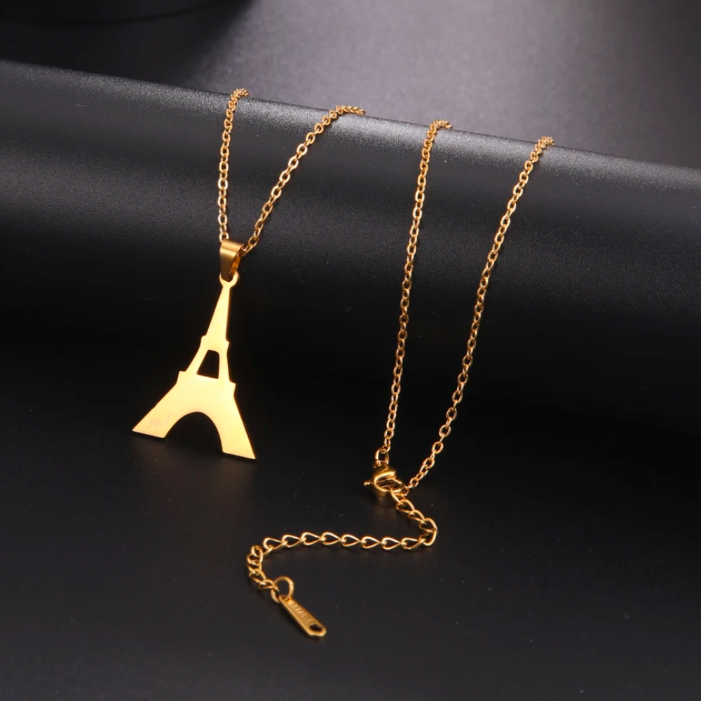 Collier Tour Eiffel Simple Or