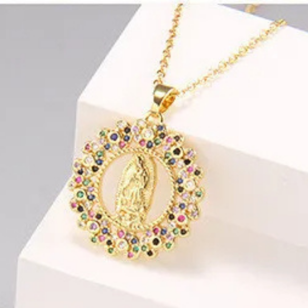 Collier Vierge Marie Coloré pas cher