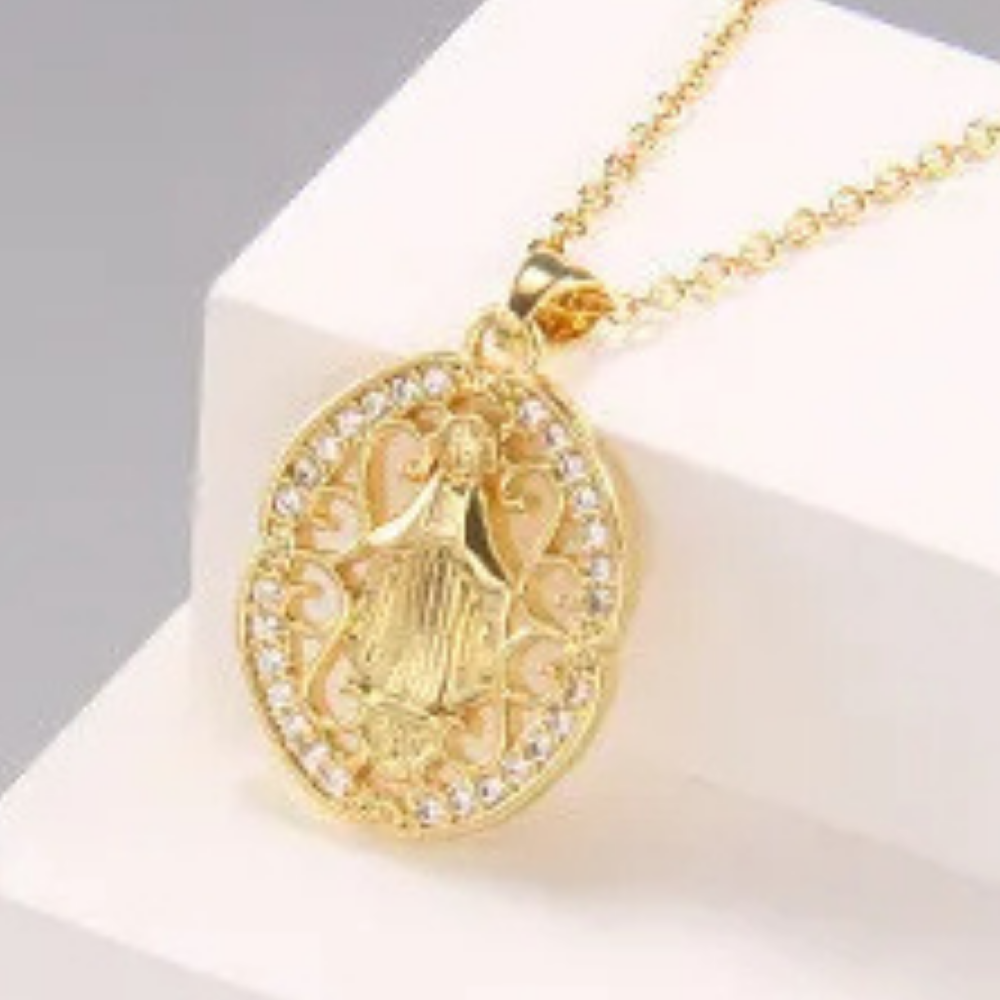 Collier Ovale Vierge Marie pas cher