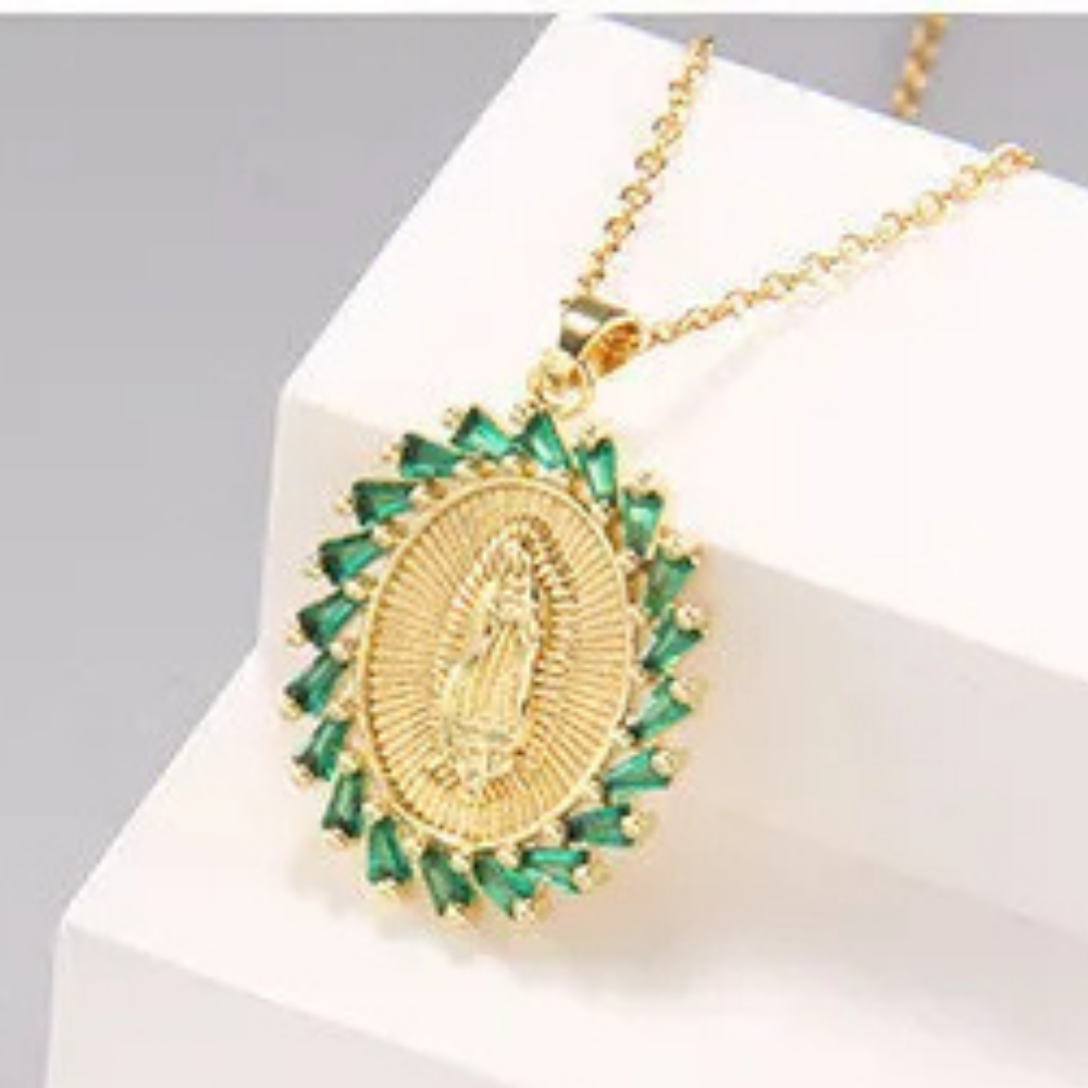 Collier Vierge Marie Vert pas cher