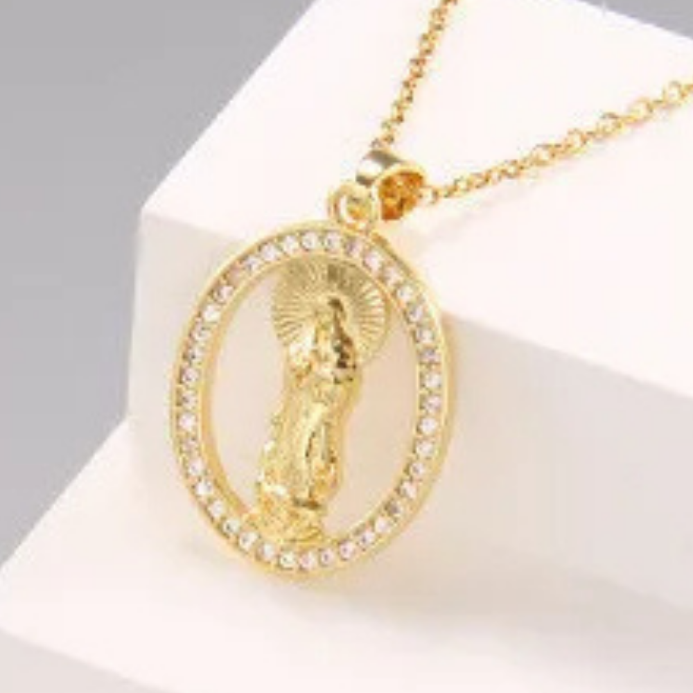 Collier Vierge Marie Plaqué Or pas cher