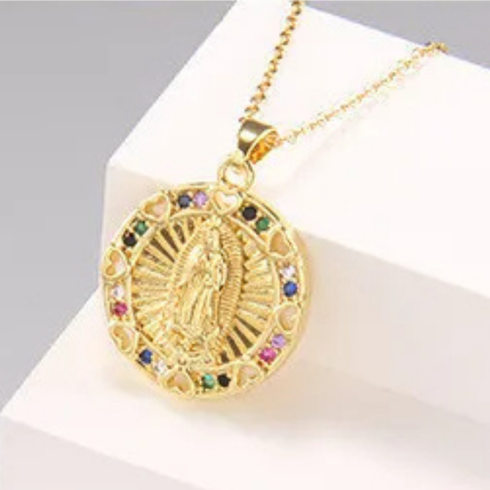 Collier Médaillon Vierge Marie Or pas cher