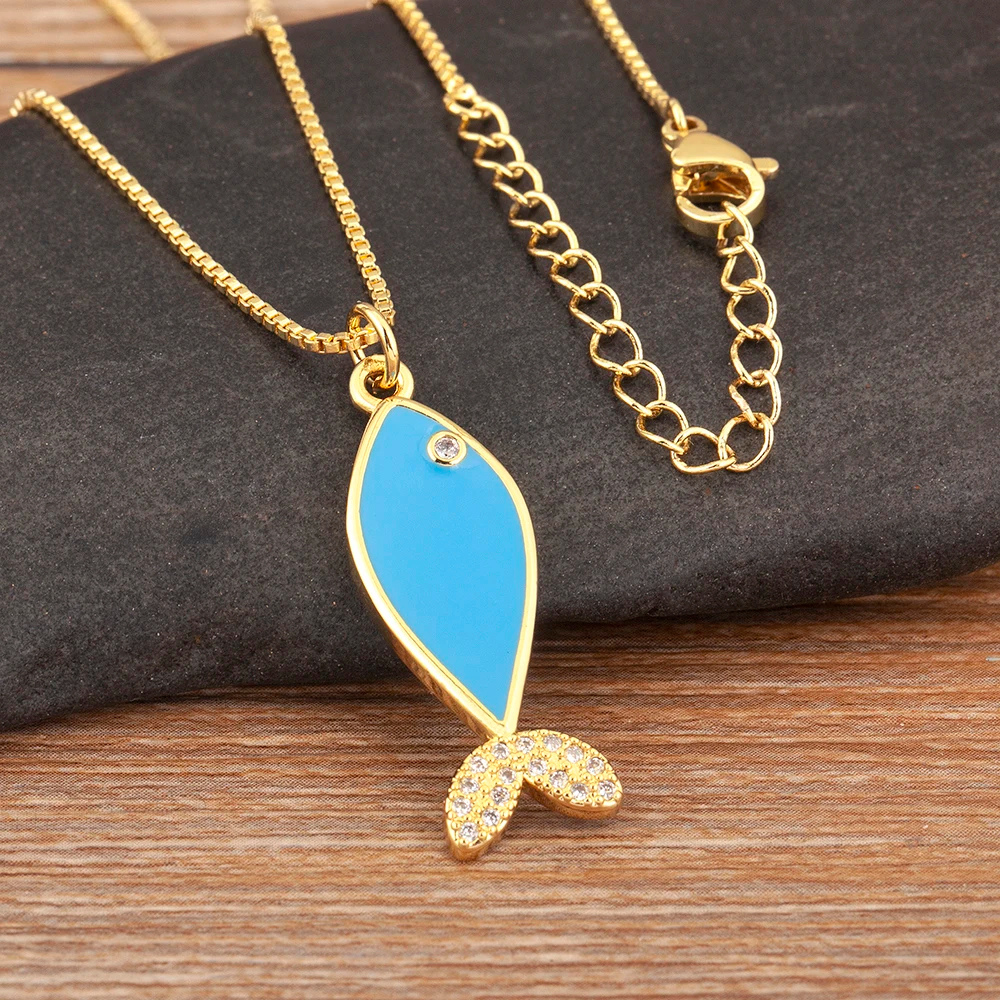 Collier Poisson bleu