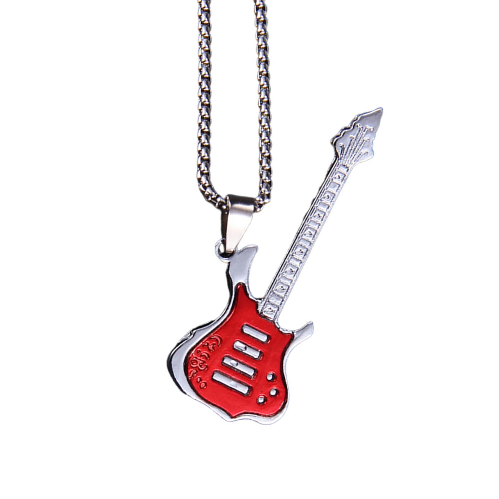 Collier Guitare Rocker rouge