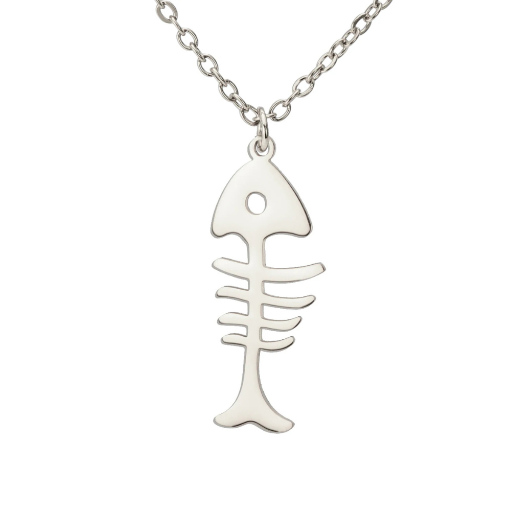 Collier Squelette Poisson argent