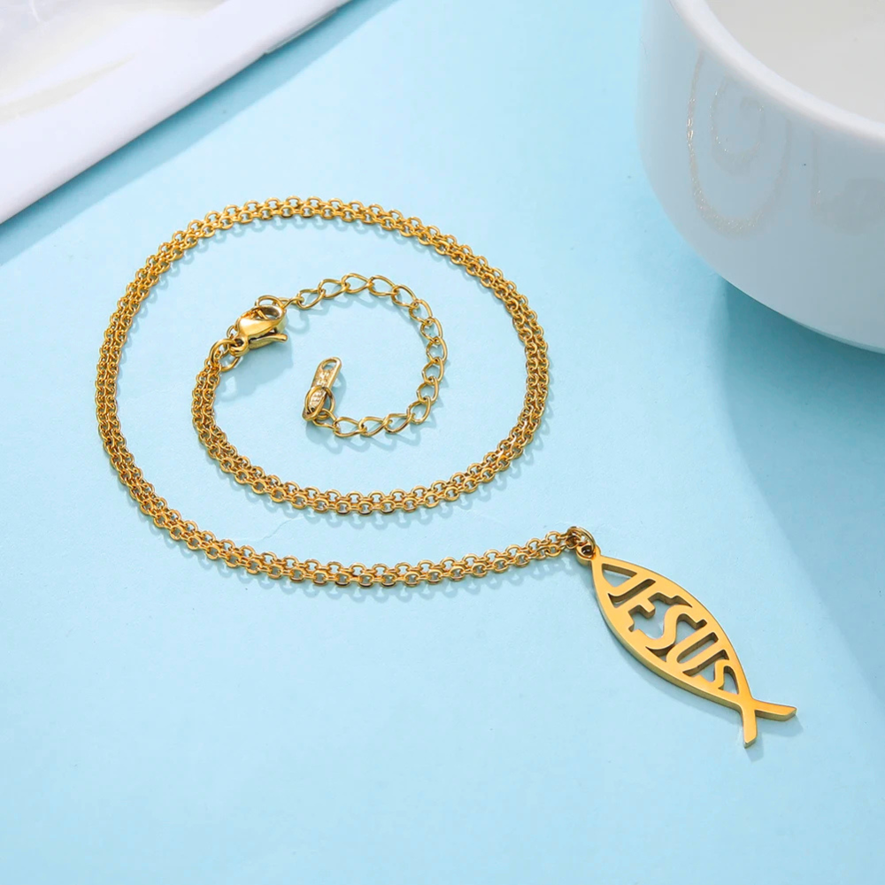 Collier Pendentif Jésus or