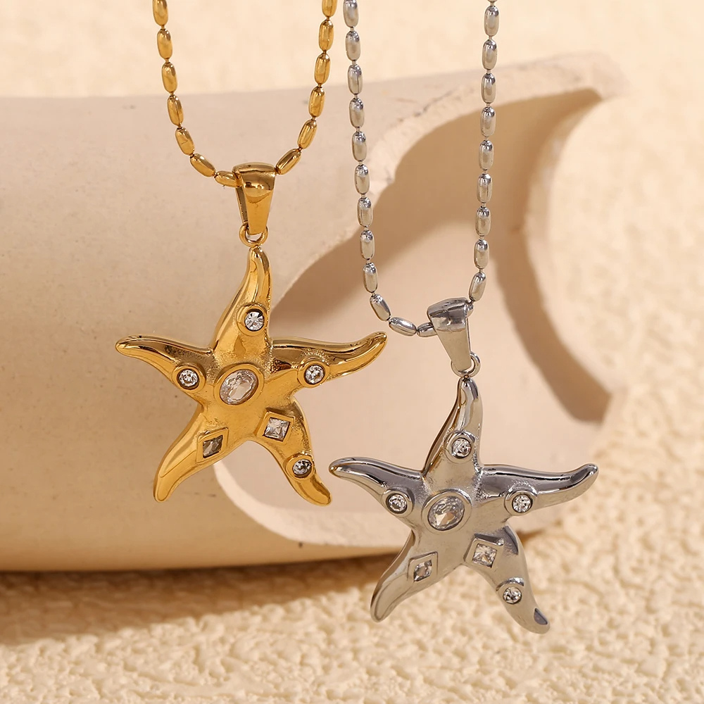 Collier Étoile de Mer Cristaux pas cher