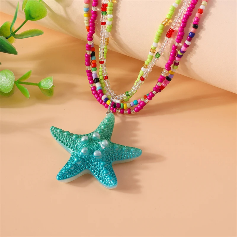 Collier Étoile de Mer Coloré pas cher