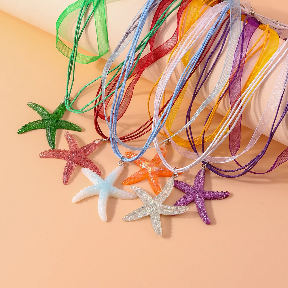 Collier Étoile de Mer Fantaisie ruban